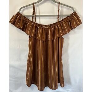Daytrip Hot Shoulder Blouse With Adjustable Spaghetti Straps Sz S